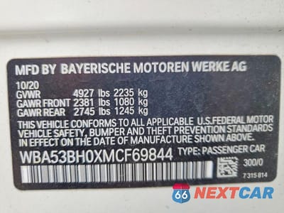 Zdjęcie 12 z 12 samochodu: 2021 BMW 530 I VIN:WBA53BH0XMCF69844 - miniatura