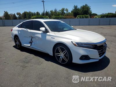 Czwarte zdjęcie samochodu z boku: 2021 HONDA ACCORD TOURING HYBRID VIN:1HGCV3F91MA016280 - miniatura