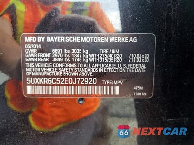 Zdjęcie 13 z 13 samochodu: 2014 BMW X5 XDRIVE50I VIN:5UXKR6C52E0J72920 - miniatura