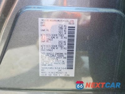 Zdjęcie 13 z 13 samochodu: 2020 NISSAN PATHFINDER SL VIN:5N1DR2CM9LC634164 - miniatura