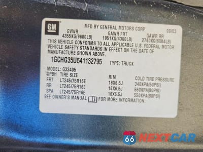 Zdjęcie 12 z 12 samochodu: 2004 CHEVROLET EXPRESS G3500 VIN:1GCHG35U541132795 - miniatura