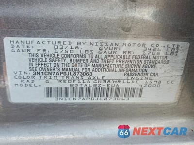 Zdjęcie 12 z 12 samochodu: 2018 NISSAN VERSA SV VIN:3N1CN7AP0JL873063 - miniatura