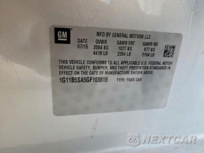 Zdjęcie 12 z 12 samochodu: 2016 CHEVROLET MALIBU LIMITED LS VIN:1G11B5SA5GF103819 - miniatura