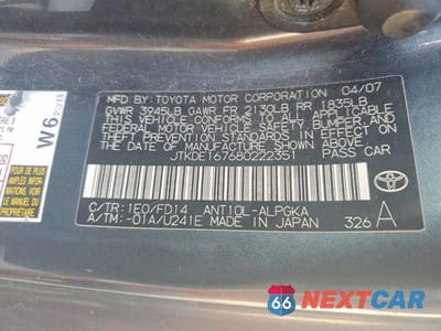 Zdjęcie 12 z 12 samochodu: 2008 SCION TC BASE VIN:JTKDE167680222351 - miniatura