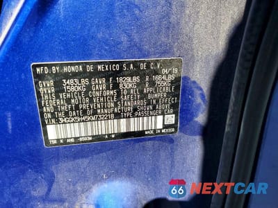Zdjęcie 12 z 12 samochodu: 2019 HONDA FIT LX VIN:3HGGK5H45KM732218 - miniatura
