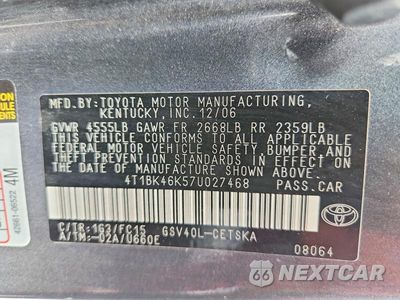 Zdjęcie 13 z 13 samochodu: 2007 TOYOTA CAMRY SE V6 VIN:4T1BK46K57U027468 - miniatura