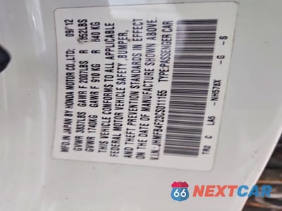 Zdjęcie 12 z 12 samochodu: 2012 HONDA CIVIC HYBRID VIN:JHMFB4F23CS011165 - miniatura