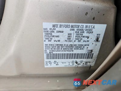 Zdjęcie 12 z 12 samochodu: 2001 FORD ESCAPE XLT VIN:1FMCU04121KF92278 - miniatura