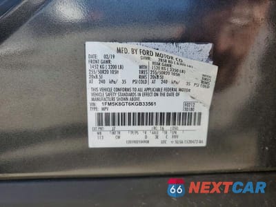 Zdjęcie 14 z 14 samochodu: 2019 FORD EXPLORER SPORT VIN:1FM5K8GT6KGB33561 - miniatura