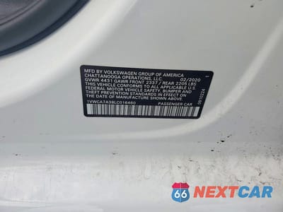 Zdjęcie 12 z 12 samochodu: 2020 VOLKSWAGEN PASSAT SEL VIN:1VWCA7A38LC016460 - miniatura