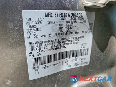 Zdjęcie 13 z 13 samochodu: 2008 FORD EDGE SE VIN:2FMDK36C28BA23932 - miniatura