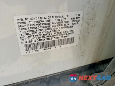 Zdjęcie 13 z 13 samochodu: 2015 ACURA MDX TECHNOLOGY VIN:5FRYD4H4XFB021730 - miniatura