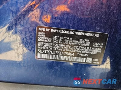 Zdjęcie 13 z 13 samochodu: 2019 BMW X3 SDRIVE30I VIN:5UXTR7C55KLF25464 - miniatura