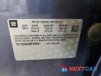 Zdjęcie 12 z 12 samochodu: 2013 CHEVROLET MALIBU 1LT VIN:1G11C5SA9DF348051 - miniatura