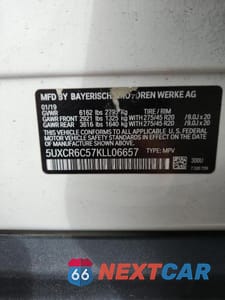 Zdjęcie 13 z 13 samochodu: 2019 BMW X5 XDRIVE40I VIN:5UXCR6C57KLL06657 - miniatura
