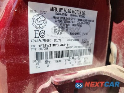 Zdjęcie 12 z 12 samochodu: 2008 FORD F250 SUPER DUTY VIN:1FTSW21R78EA68181 - miniatura