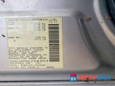 Zdjęcie 12 z 12 samochodu: 2014 NISSAN ALTIMA 2.5 S VIN:1N4AL3AP0EN258303 - miniatura