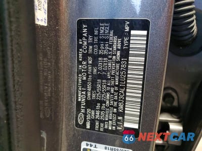 Zdjęcie 13 z 13 samochodu: 2020 HYUNDAI TUCSON ULTIMATE VIN:KM8J3CAL1LU257831 - miniatura