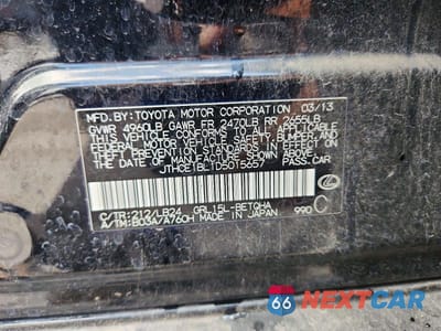Zdjęcie 12 z 12 samochodu: 2013 LEXUS GS 350 VIN:JTHCE1BL1D5015657 - miniatura