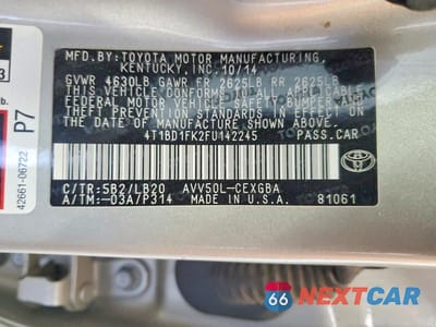 Zdjęcie 13 z 13 samochodu: 2015 TOYOTA CAMRY HYBRID XLE VIN:4T1BD1FK2FU142245 - miniatura