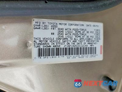 Zdjęcie 14 z 14 samochodu: 2001 LEXUS RX 300 VIN:JTJGF10U510112149 - miniatura