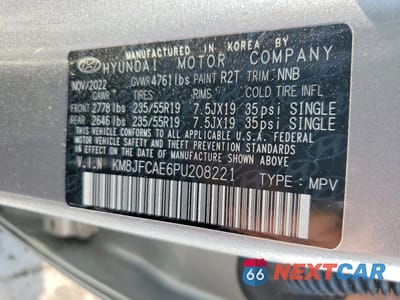 Zdjęcie 13 z 13 samochodu: 2023 HYUNDAI TUCSON XRT VIN:KM8JFCAE6PU208221 - miniatura