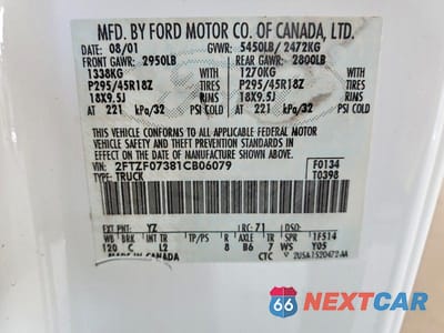 Zdjęcie 12 z 12 samochodu: 2001 FORD F150 SVT LIGHTNING VIN:2FTZF07381CB06079 - miniatura