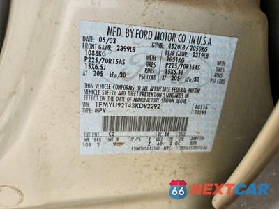 Zdjęcie 13 z 13 samochodu: 2003 FORD ESCAPE XLS VIN:1FMYU92143KD92292 - miniatura