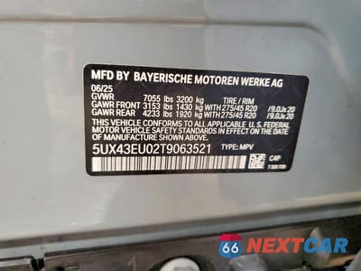 Zdjęcie 13 z 13 samochodu: 2026 BMW X5 XDRIVE50E VIN:5UX43EU02T9063521 - miniatura