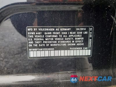 Zdjęcie 12 z 12 samochodu: 2014 VOLKSWAGEN CC SPORT VIN:WVWBP7AN1EE536960 - miniatura