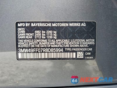 Zdjęcie 12 z 12 samochodu: 2024 BMW M340XI VIN:3MW49FF07R8D85994 - miniatura