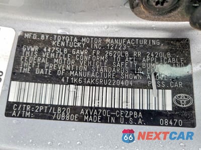 Zdjęcie 13 z 13 samochodu: 2024 TOYOTA CAMRY XSE VIN:4T1K61AK6RU220404 - miniatura