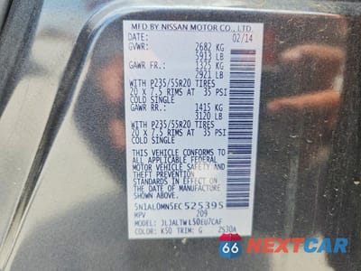 Zdjęcie 13 z 13 samochodu: 2014 INFINITI QX60 BASE VIN:5N1AL0MN5EC525395 - miniatura