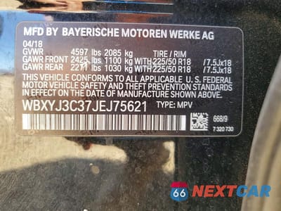 Zdjęcie 12 z 12 samochodu: 2018 BMW X2 SDRIVE28I VIN:WBXYJ3C37JEJ75621 - miniatura
