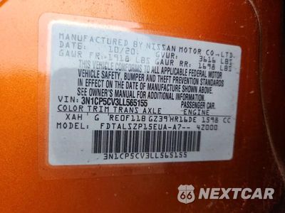 Zdjęcie 13 z 13 samochodu: 2020 NISSAN KICKS SV VIN:3N1CP5CV3LL565155 - miniatura