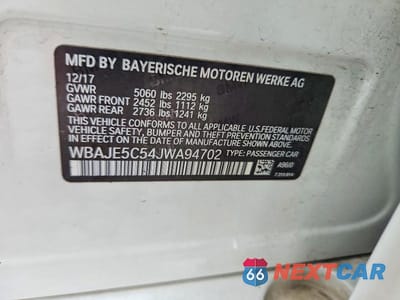 Zdjęcie 12 z 12 samochodu: 2018 BMW 540 I VIN:WBAJE5C54JWA94702 - miniatura