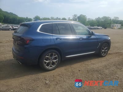 Trzecie zdjęcie samochodu z tyłu: 2022 BMW X3 XDRIVE30I VIN:5UX53DP01N9J37525 - miniatura