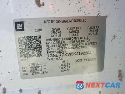 Zdjęcie 13 z 13 samochodu: 2019 CHEVROLET TRAVERSE LT VIN:1GNERGKW5KJ192204 - miniatura