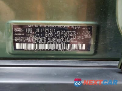 Zdjęcie 12 z 12 samochodu: 2013 SUBARU OUTBACK 2.5I PREMIUM VIN:4S4BRBHC7D3201306 - miniatura