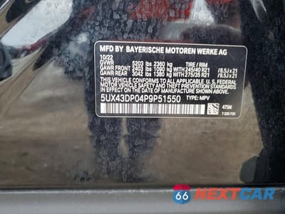 Zdjęcie 13 z 13 samochodu: 2023 BMW X3 SDRIVE30I VIN:5UX43DP04P9P51550 - miniatura