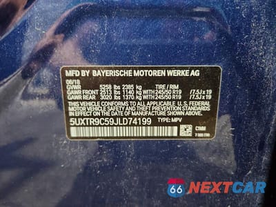 Zdjęcie 13 z 13 samochodu: 2018 BMW X3 XDRIVE30I VIN:5UXTR9C59JLD74199 - miniatura