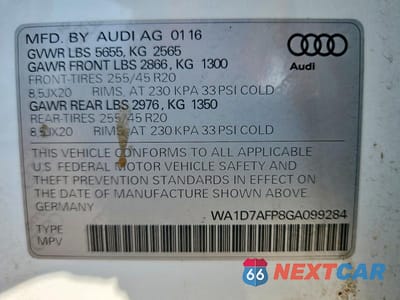 Zdjęcie 14 z 14 samochodu: 2016 AUDI Q5 PREMIUM PLUS S-LINE VIN:WA1D7AFP8GA099284 - miniatura