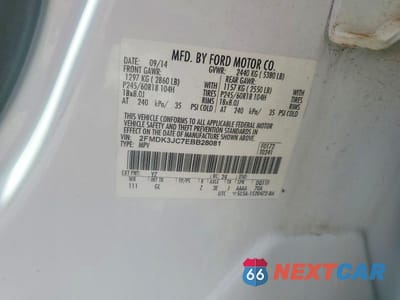Zdjęcie 13 z 13 samochodu: 2014 FORD EDGE SEL VIN:2FMDK3JC7EBB28081 - miniatura