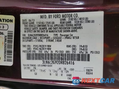 Zdjęcie 12 z 12 samochodu: 2013 LINCOLN MKZ VIN:3LN6L2G92DR826416 - miniatura