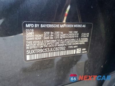 Zdjęcie 13 z 13 samochodu: 2018 BMW X3 XDRIVE30I VIN:5UXTR9C53JLC82392 - miniatura