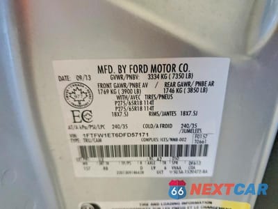 Zdjęcie 12 z 12 samochodu: 2013 FORD F150 SUPERCREW VIN:1FTFW1ET6DFD57171 - miniatura