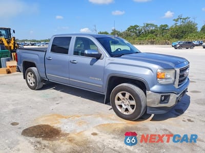 Czwarte zdjęcie samochodu z boku: 2015 GMC SIERRA K1500 SLT VIN:3GTU2VEC2FG290645 - miniatura