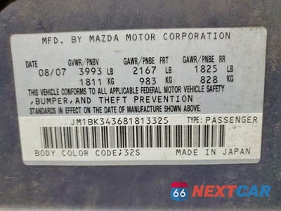 Zdjęcie 12 z 12 samochodu: 2008 MAZDA 3 HATCHBACK VIN:JM1BK343681813325 - miniatura