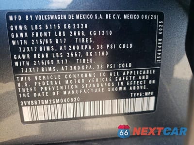 Zdjęcie 13 z 13 samochodu: 2025 VOLKSWAGEN TIGUAN S VIN:3VVBR7RM2SM040630 - miniatura