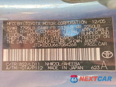 Zdjęcie 13 z 13 samochodu: 2006 TOYOTA PRIUS BASE VIN:JTDKB20U667064268 - miniatura